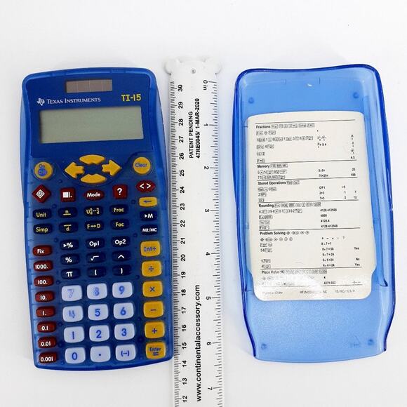 Texas Instruments TI-15 Scientific Calculator Blue - Picture 3 of 7